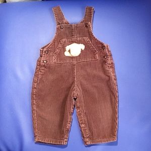 K R U supplies, size 12 months, brown overalls.